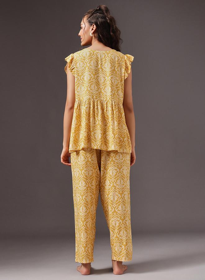 Clovia Paisley Print Top and Pyjama Set - Image 5